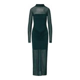 Abito donna lungo in tulle con strass