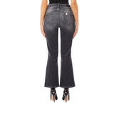 Jeans donna flare con bottoni gioiello