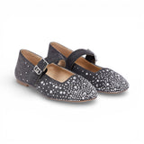 Ballerine donna in denim con strass
