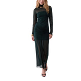 Abito donna lungo in tulle con strass