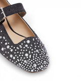 Ballerine donna in denim con strass