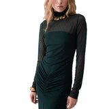 Abito donna lungo in tulle con strass