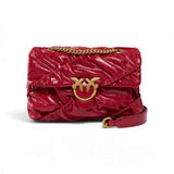 Borsa donna a tracolla Mini Love Bag Puff in pelle new shiny trapuntata