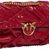 Borsa donna a tracolla Mini Love Bag Puff in pelle new shiny trapuntata