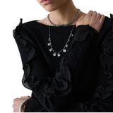 Maglia donna in lana con rouches