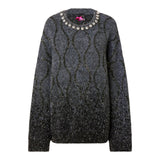 Maglione Donna con collo gioiello e micro paillettes