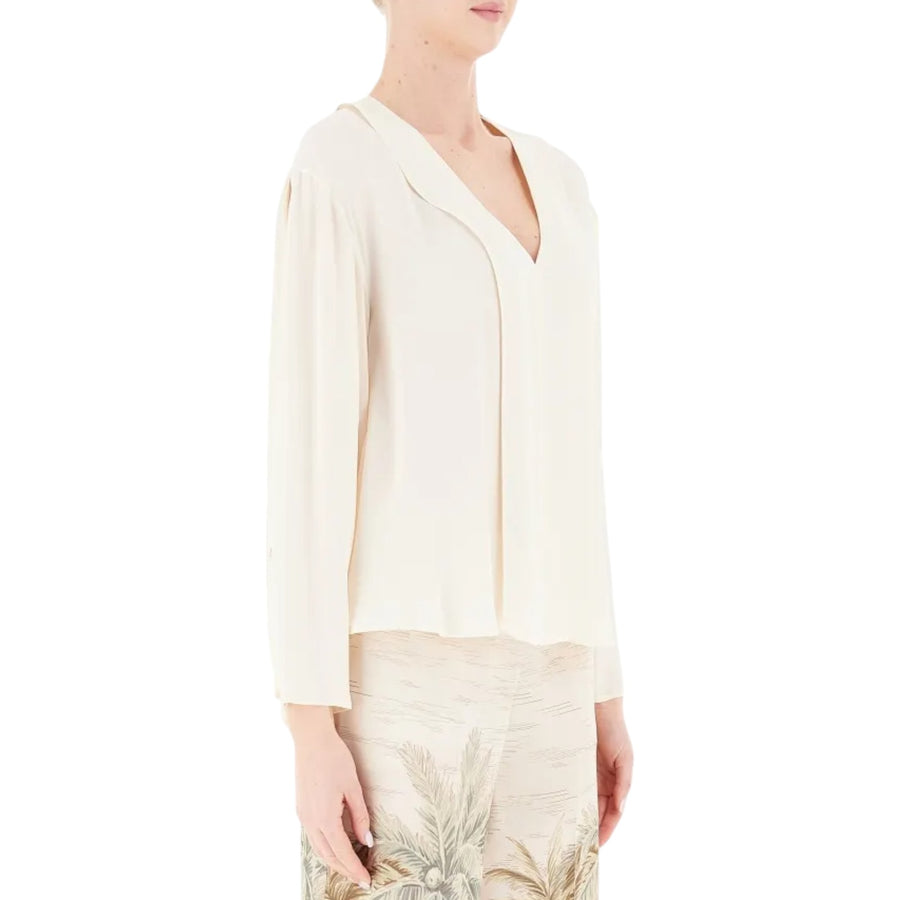 Blusa donna in crêpe