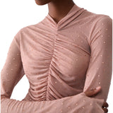 T-shirt donna in tulle full-strass