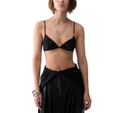 Top donna in tulle con ricami gioiello