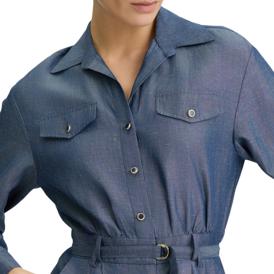Tuta donna in chambray di lino