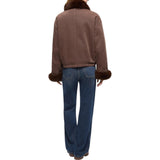 Caban Donna in cotone con dettagli effetto pelliccia