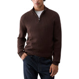 Maglia uomo mezza zip in lana e cashmere