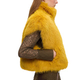 Gilet donna cropped effetto pelliccia