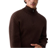 Maglia uomo mezza zip in lana e cashmere