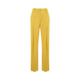 Pantaloni donna in crêpe leggero con logo charm