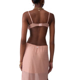 Top donna in tulle con ricami gioiello