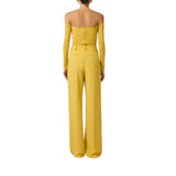 Pantaloni donna in crêpe leggero con logo charm