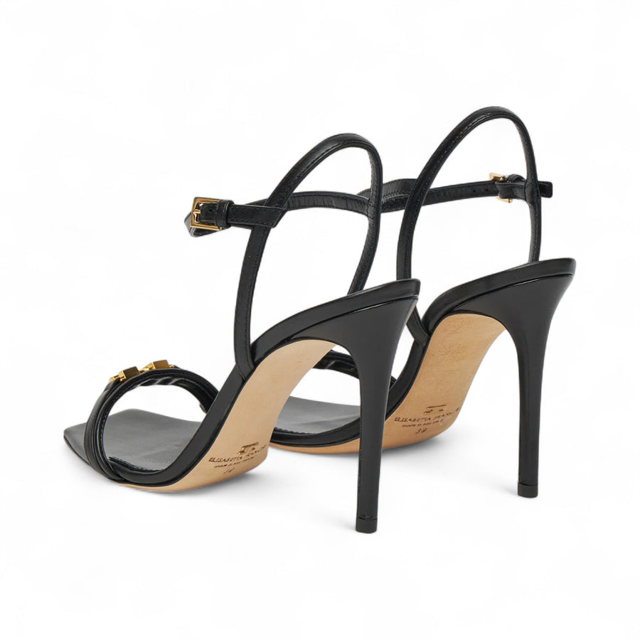 Sandalo donna  in nappa con morsetto smaltato