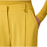 Pantaloni donna in crêpe leggero con logo charm