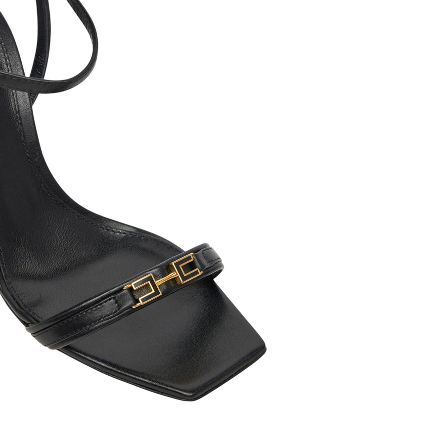 Sandalo donna  in nappa con morsetto smaltato