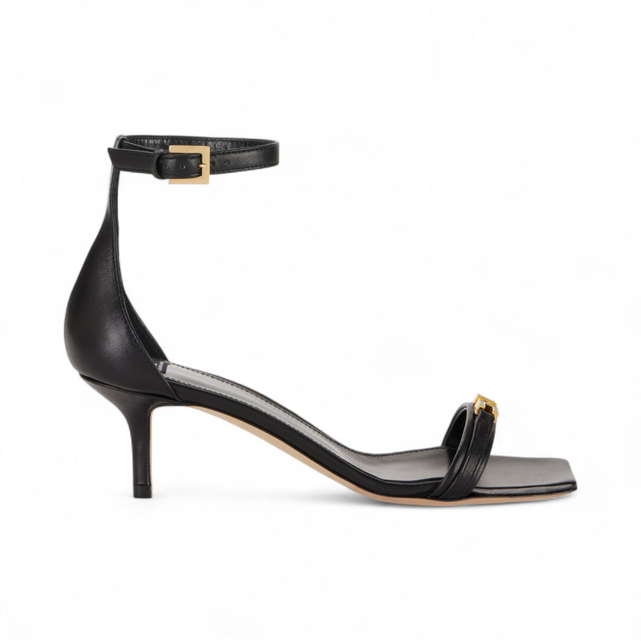 Sandalo donna  in nappa con morsetto smaltato
