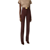 Pantaloni donna in tessuto tecnico bielastico con cintura