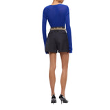 Shorts donna sartoriali in misto lana stretch