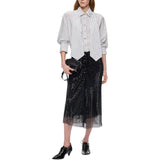 Camicia Donna a righe con cravatta