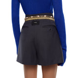 Shorts donna sartoriali in misto lana stretch