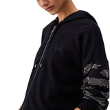 Felpa donna con zip e cappuccio