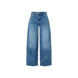 Jeans donna flare con dettagli laserati