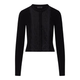 Cardigan donna con inserto in pizzo