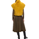 Gilet Donna cropped effetto pelliccia