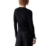 Cardigan donna con inserto in pizzo