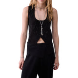 Gilet donna con strass