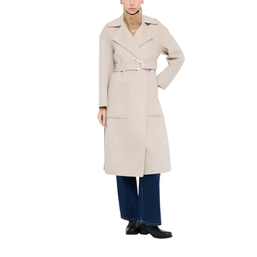 Cappotto donna in lana con cintura