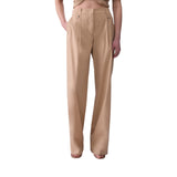 Pantaloni donna straight in popeline