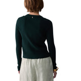 Cardigan donna con inserto in pizzo