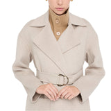 Cappotto donna in lana con cintura