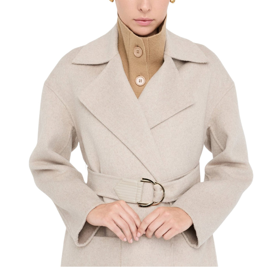 Cappotto donna in lana con cintura