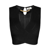Top donna in maglia con dettaglio gioiello
