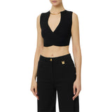 Top donna in maglia con dettaglio gioiello