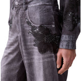 Pantaloni donna straight con stampa digitale
