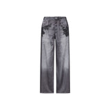 Pantaloni donna straight con stampa digitale