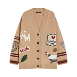 Cardigan donna over in filato di lana