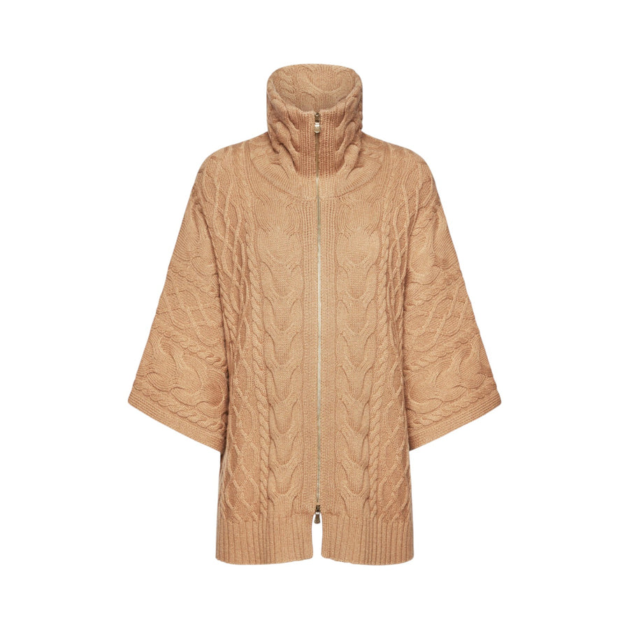 Cardigan donna a trecce in pura lana