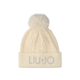 Cappello donna con ponpon e logo Liu Jo