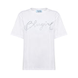 T-shirt donna in cotone con strass