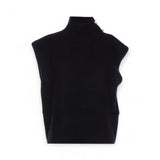 Maglia donna senza maniche a collo alto