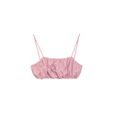 Top donna arricciato in popeline increspato